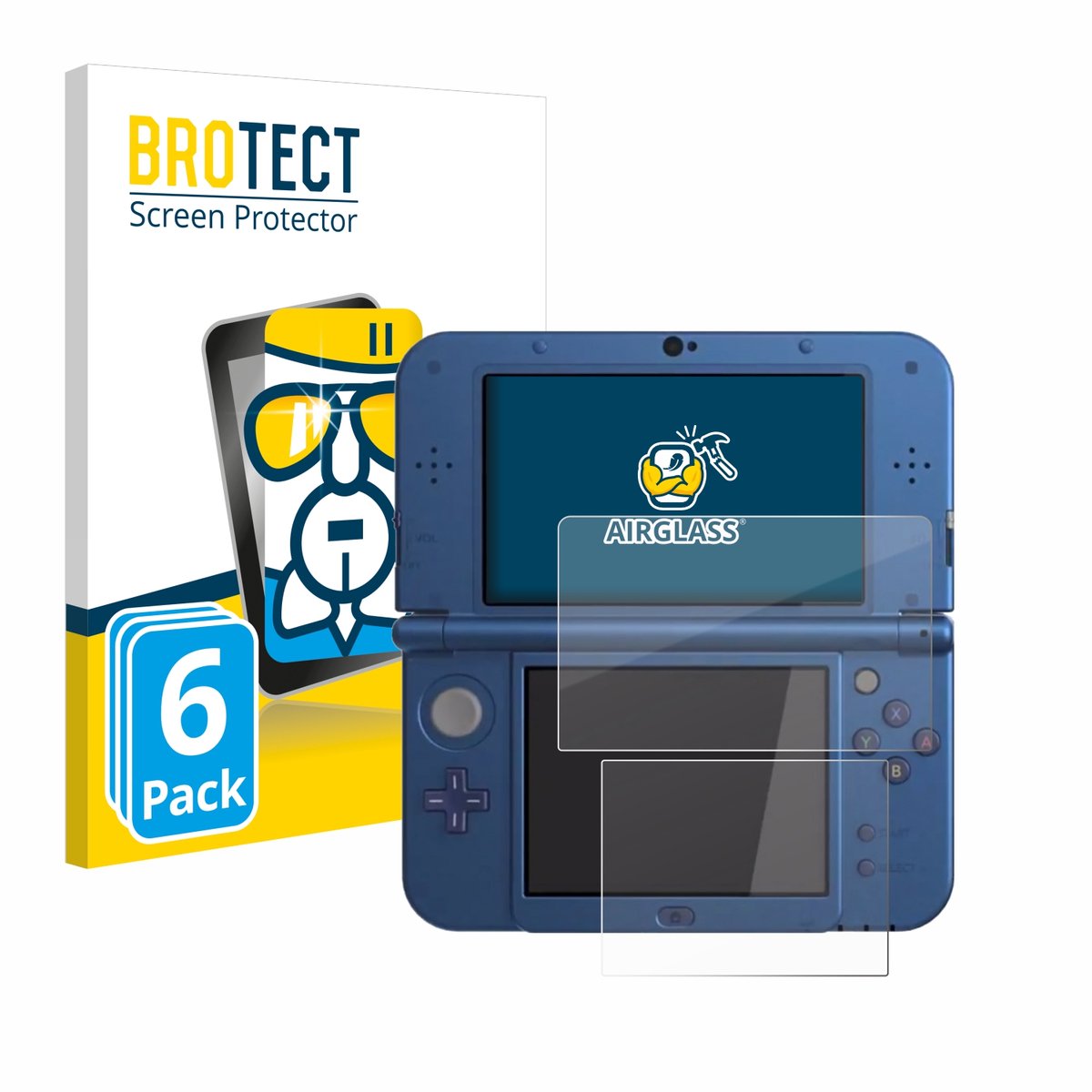 Screenprotector 6 Stuks voor Nintendo New 3DS XL Beschermglas transparant