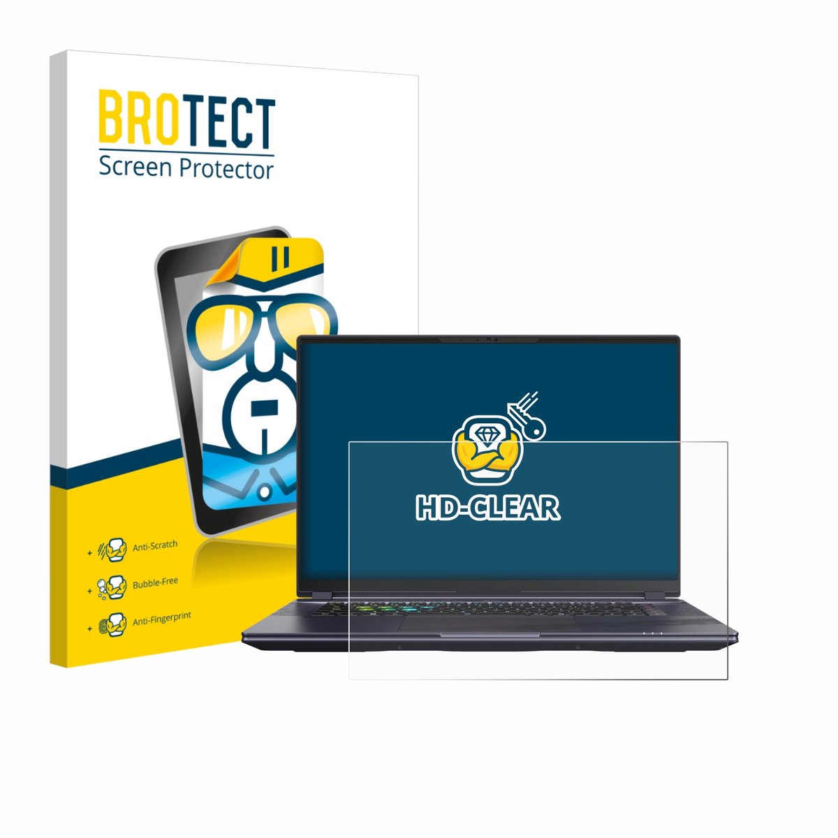 BROTECT - Screenprotector voor Gigabyte AORUS 16X 2024 - Folie Beschermfolie transparant