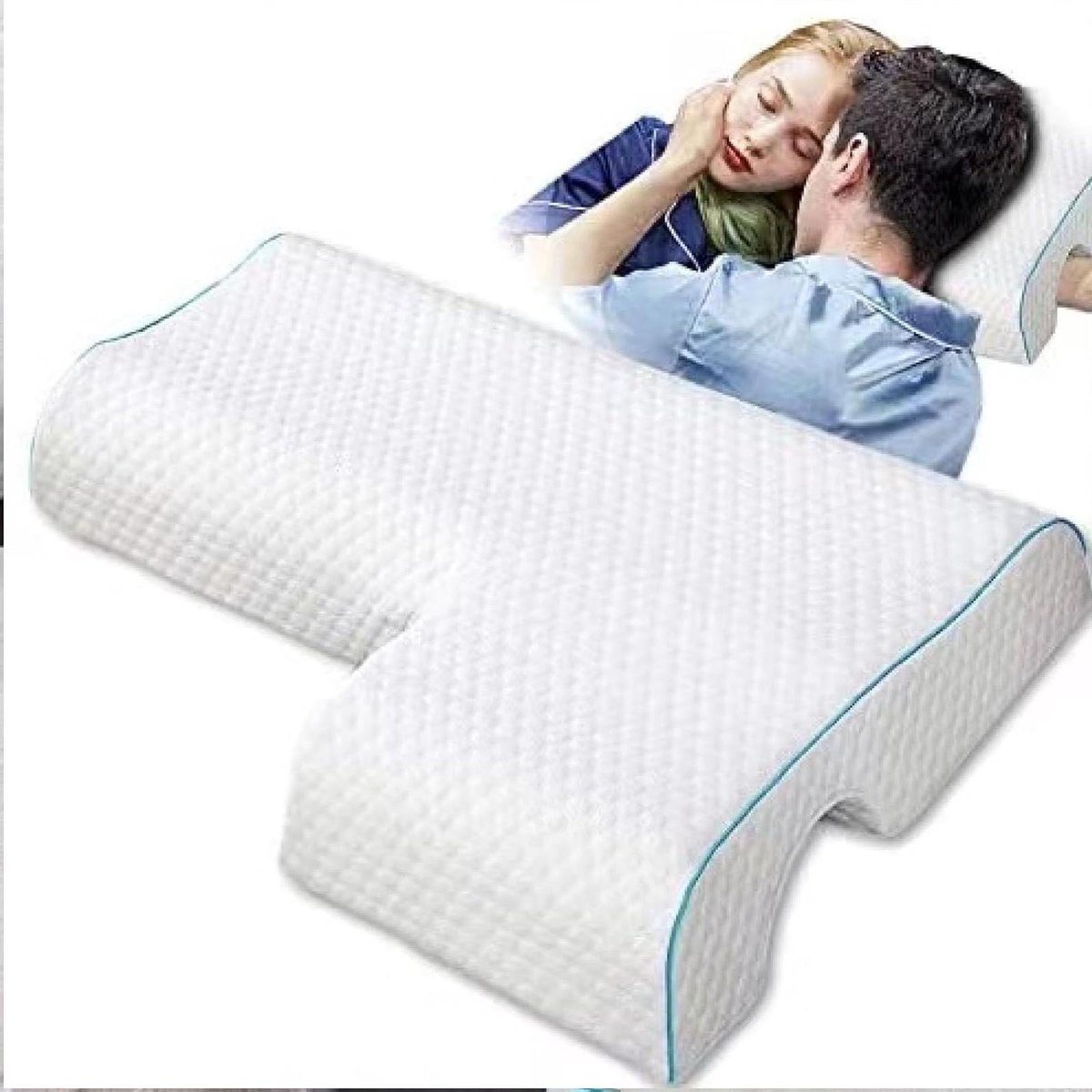 Zijslaapkussen met armuitsnijding - Traagschuim - Ergonomisch - Slaaphouding - Comfortabel - Anti-drukpunt - Rugsteun.