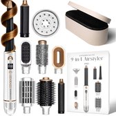 Sansbeauté® 9-in-1 Airstyler met Diffuser en Opbergdoos - Multistyler - Hairwrap - Föhnborstel Kort Haar - Haarkruller - Haarstyler - Haardroger - Warmteborstel - Krulborstel - Krultang - Haarstijler - Stijlborstel - 5 in 1 Hairstyler