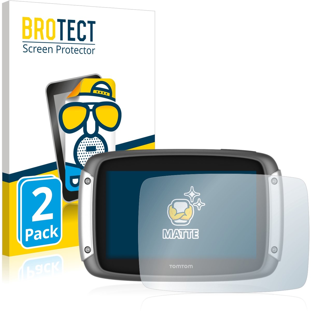 BROTECT - Screenprotector voor TomTom Rider 400 - Folie Beschermfolie matte 2 Stuks