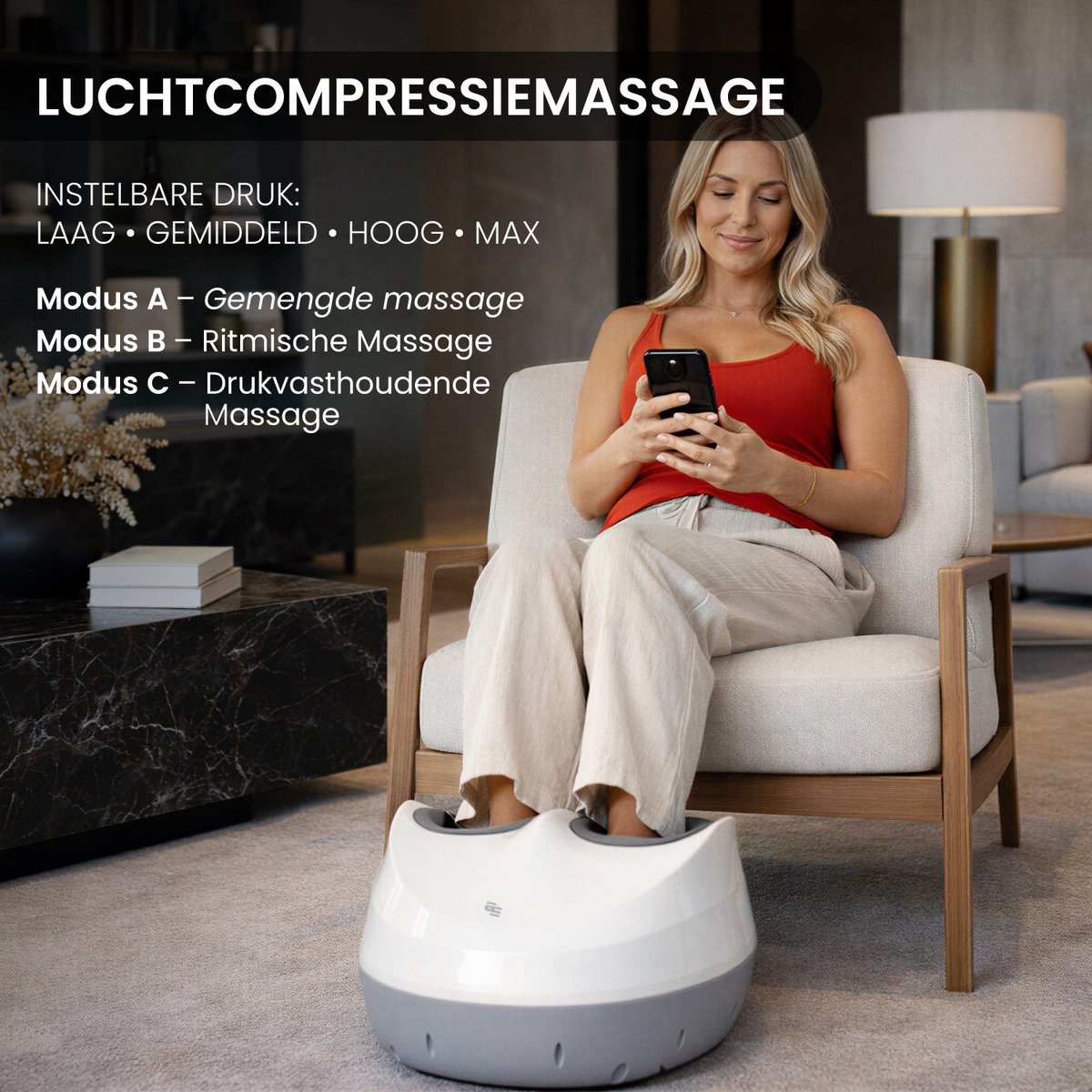 El Suvon Voetmassage Apparaat - Infrarood Warmte - Shiatsu en Compressie Massage - Bloedsomloop Voet en Been - Wasbare voering thumbnail 6