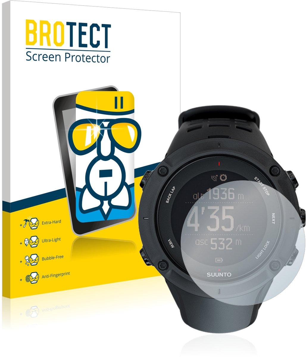 Screenprotector voor Suunto Ambit3 Peak Black Beschermglas transparant