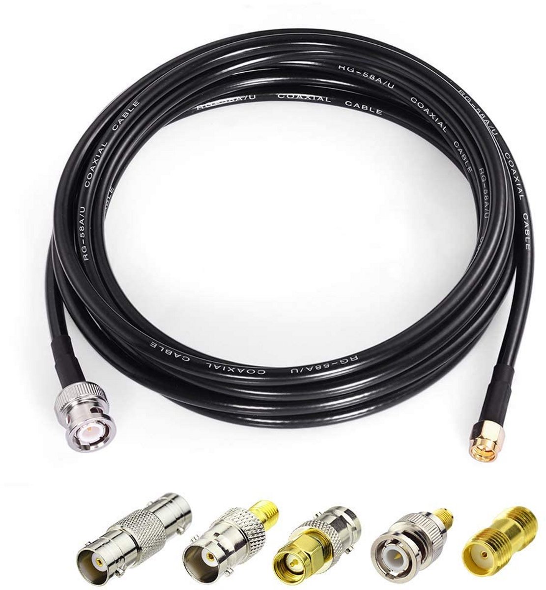 Coaxkabel Set met SMA naar BNC Connectoren en Adapters voor Antennes en Wifi