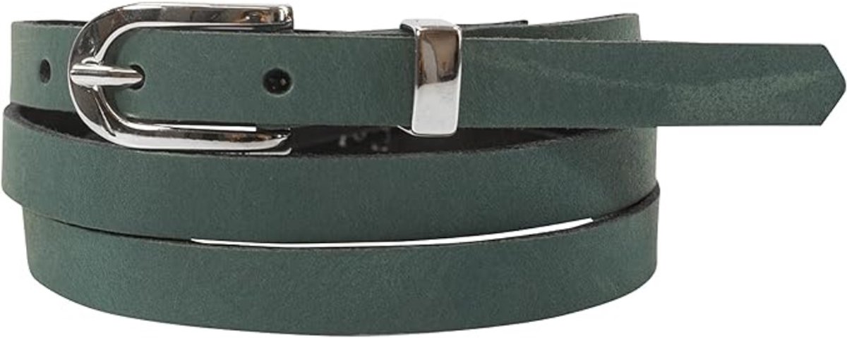 Leren Riem voor Dames - Smalle Lederen Riem met Zilveren Gesp - Stijlvol Cadeau voor Dagelijks Gebruik - 130 cm - 1 Stuk - Petrol-althea - van Imperatoris