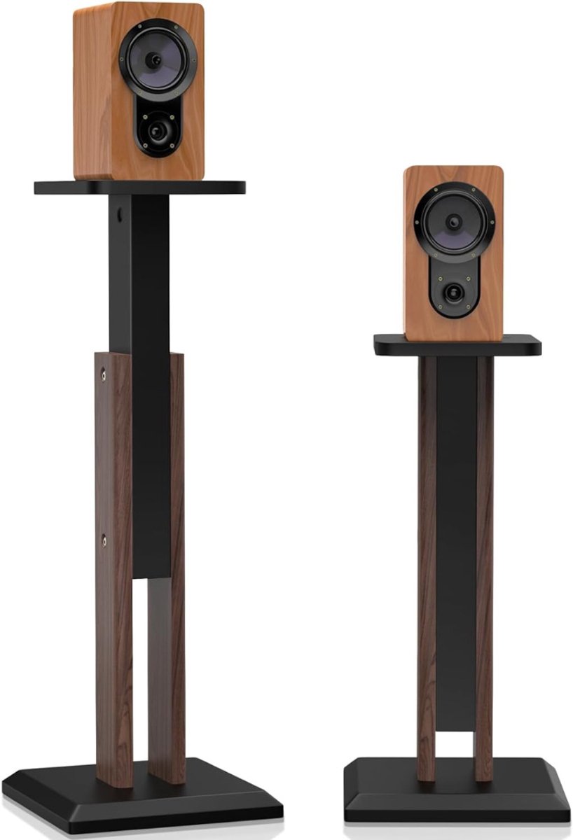 NBAP® Luidspreker Standaard - Speaker Vloerstandaard - Extra Stevig - Zwart en Walnoot