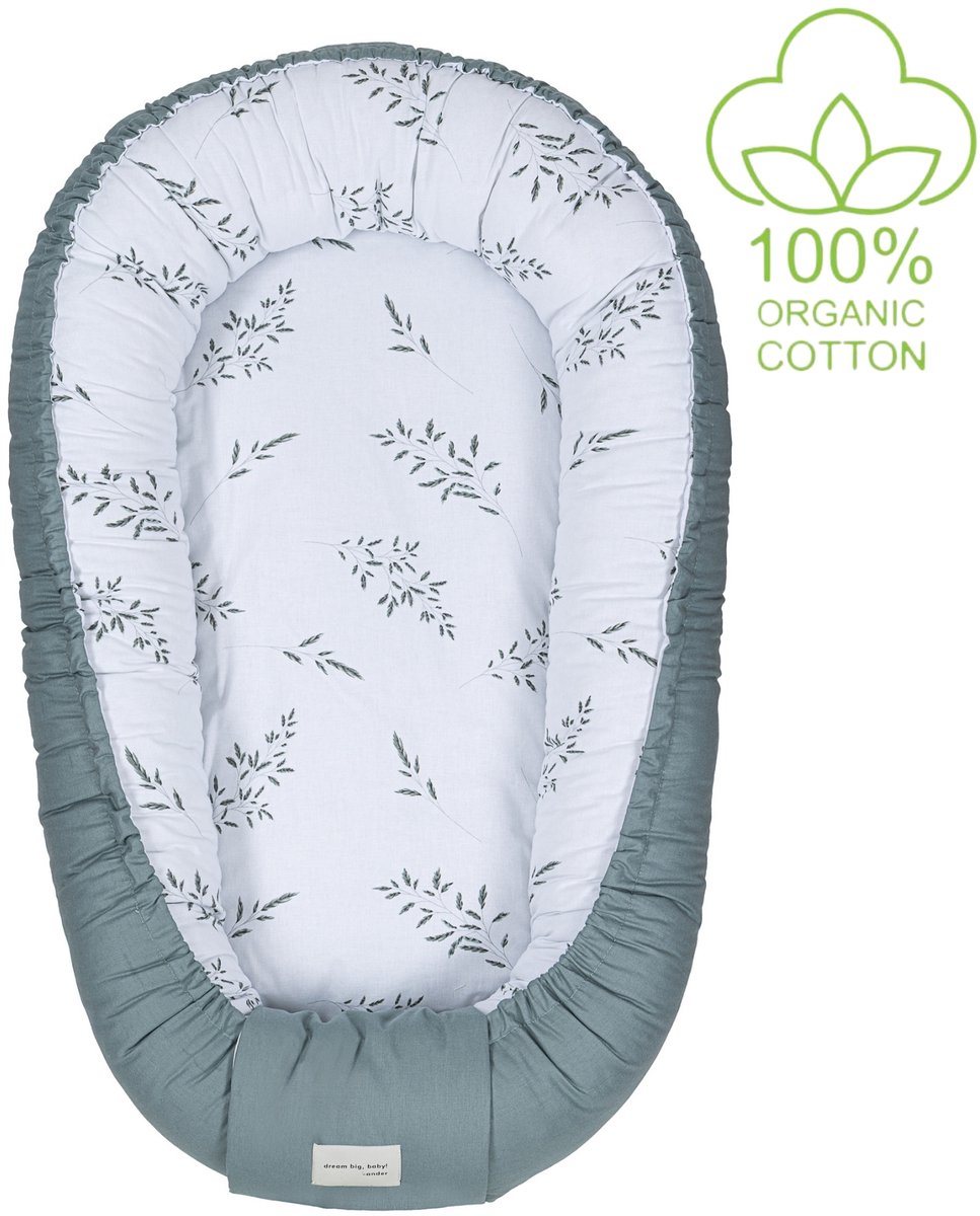 ANDER™ - Olivier Babynest | Premium Baby Nest Bed | Leaves groen | Made in Poland