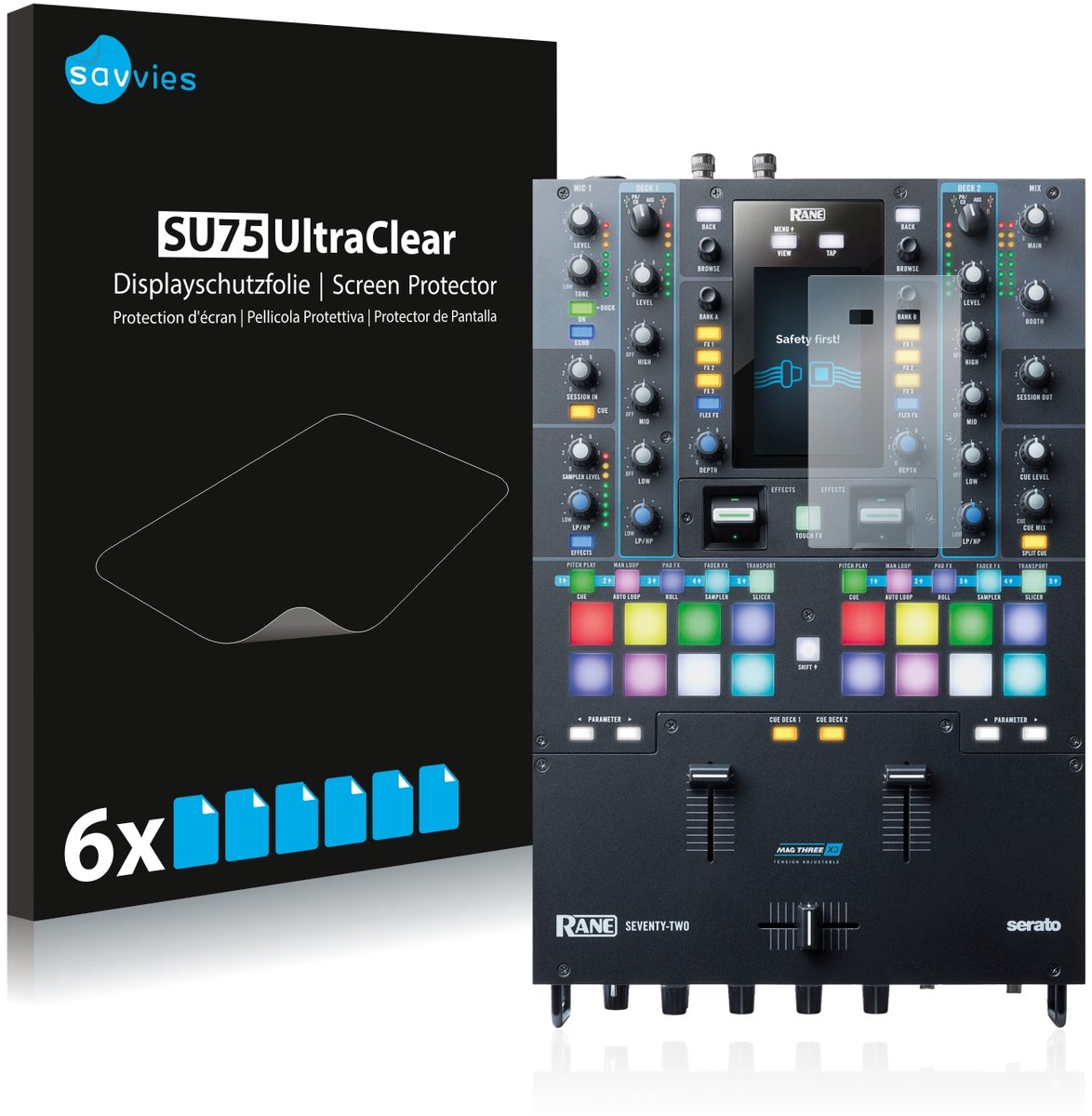 Savvies - Screenprotector voor Rane Seventy-Two - Folie Beschermfolie transparant 6 Stuks