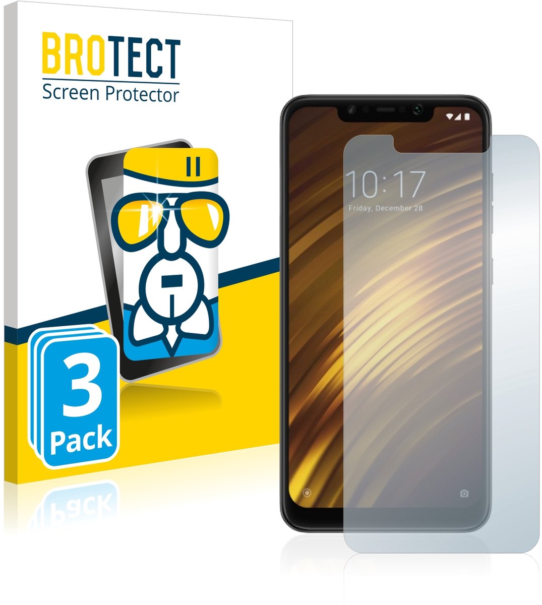 Screenprotector 3 Stuks voor Xiaomi Pocophone F1 Beschermglas transparant
