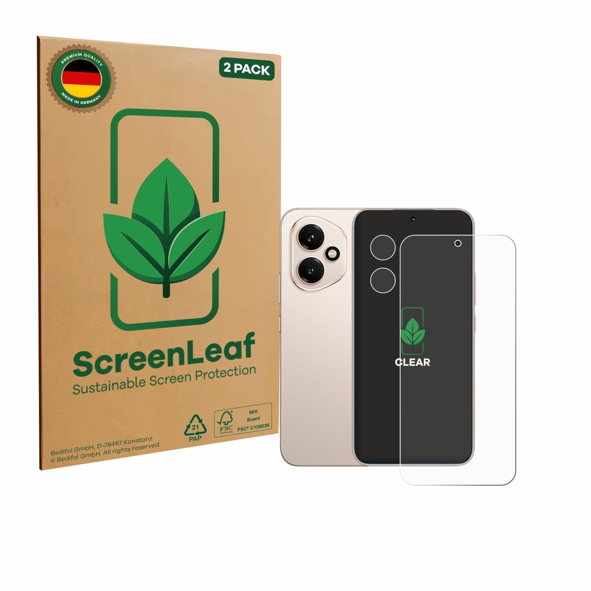 ScreenLeaf - Screenprotector voor Honor 400 (Voor+Camera) - Duurzame schermbescherming Folie Beschermfolie transparant 2 Stuks