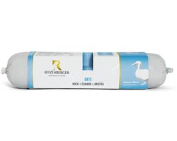 Ritzenberger Pup Eend met Pompoen en rijst gestoomde worst 24 x 400 gram (doos 12 rollen, 9,6 kilo totaal)