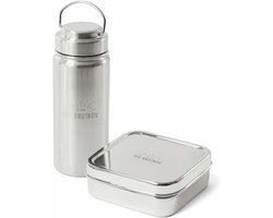 Roestvrijstalen Lunchtrommel Set met Drinkfles (500ml) – Lunchbox en Beker voor Kinderen en Volwassenen
