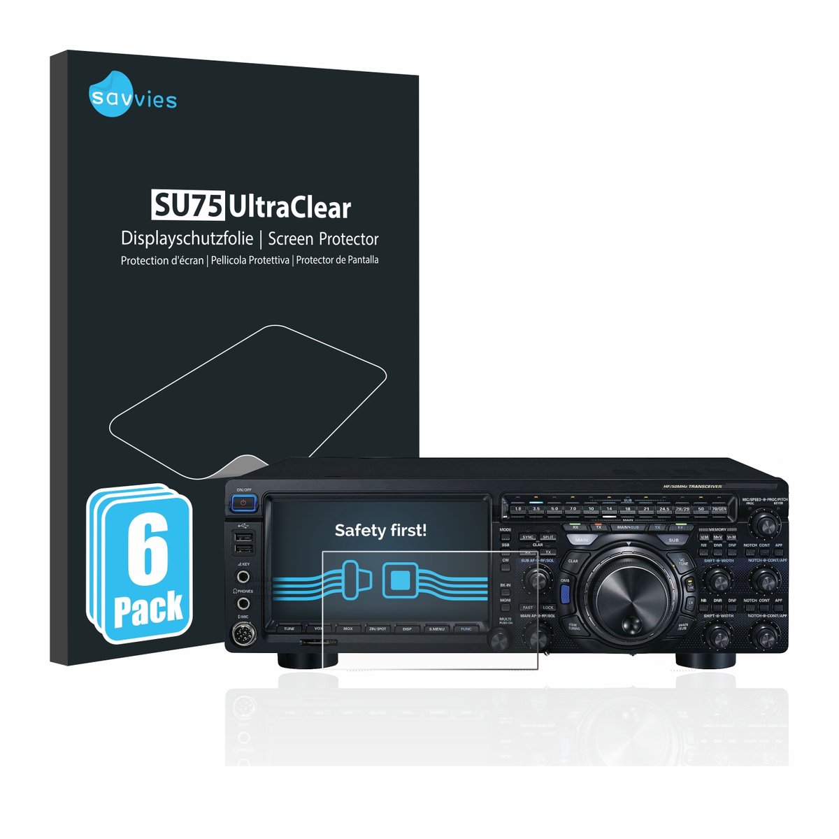 Savvies - Screenprotector voor Yaesu FT-DX101D - Folie Beschermfolie transparant 6 Stuks