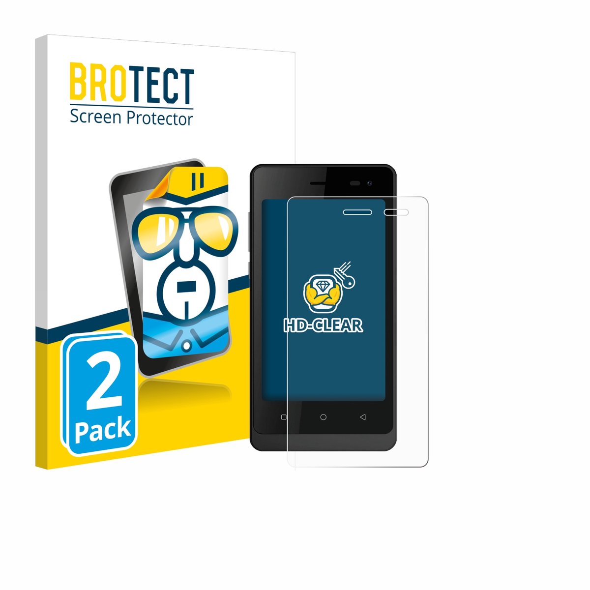 BROTECT - Screenprotector voor Logicom Wave 2 - Folie Beschermfolie transparant 2 Stuks