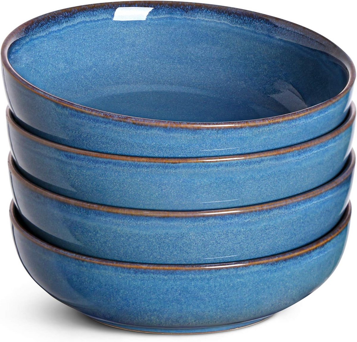 Grote Keramische Slakommen Set van 4 in Ceylon Blauw - 1500 ml