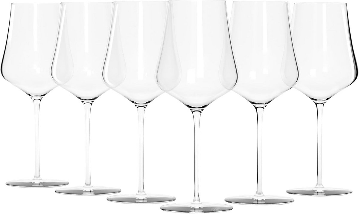 Set van 6 Kristallen Wijnglazen - Universeel Glas voor Rode, Witte en Mousserende Wijn