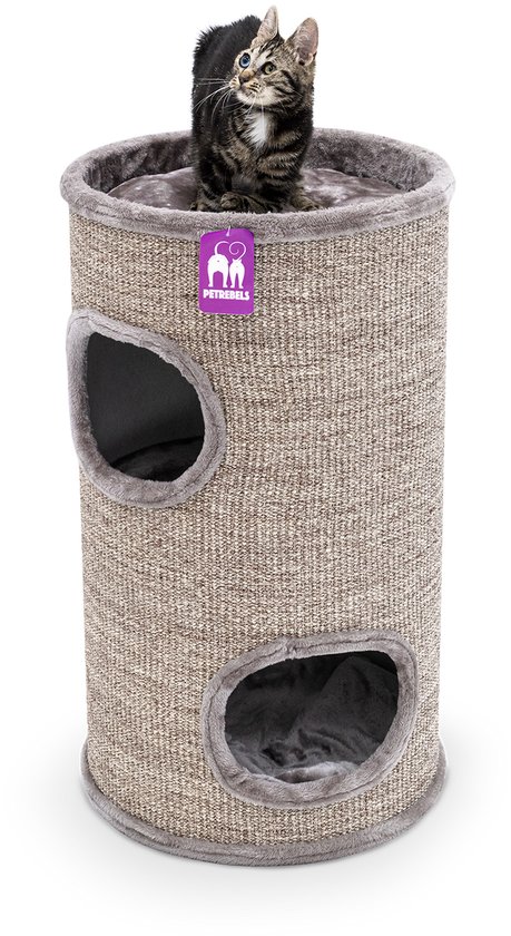 Petrebels Dome 80 Krabton voor katten -Cappuccino - Ø 45 x 80 cm - stabiel