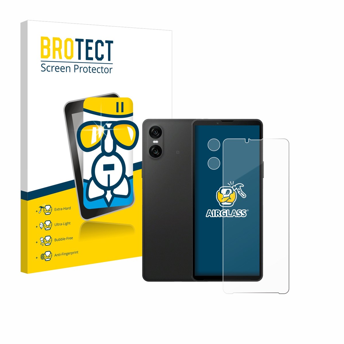 Screenprotector voor Sony Xperia 10 VI (Voor+Camera) Beschermglas transparant