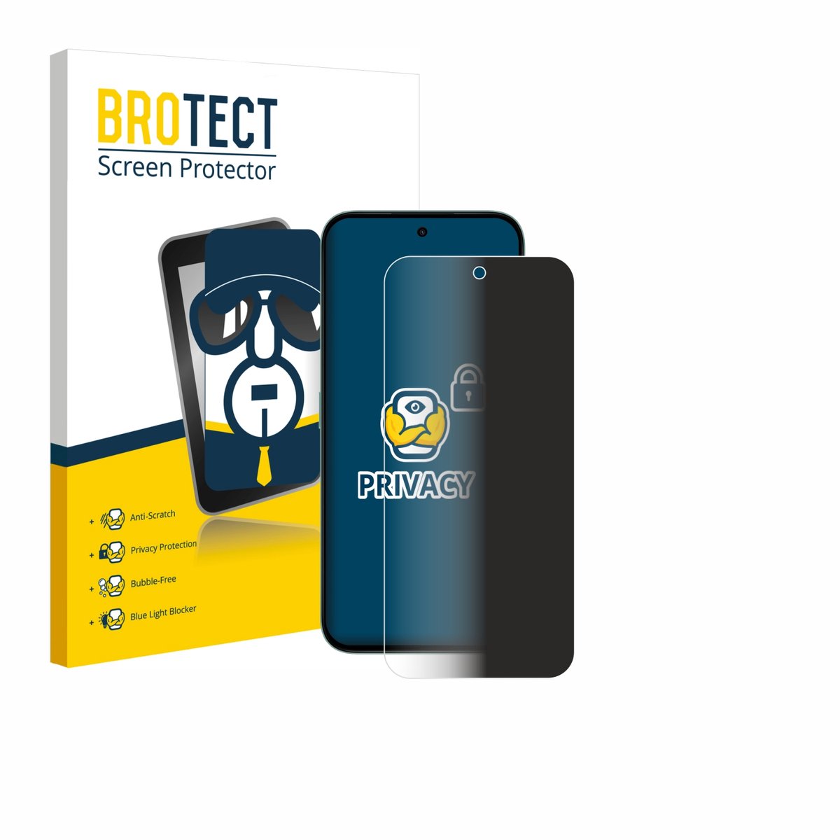 BROTECT - privacy screenprotector voor Honor X6c - Folie Beschermfolie Blauwlichtfilter