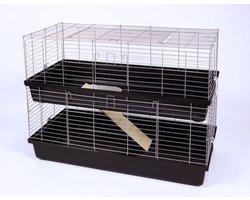 Konijnenkooi Skyline Rabbit 120 dubbel zwart