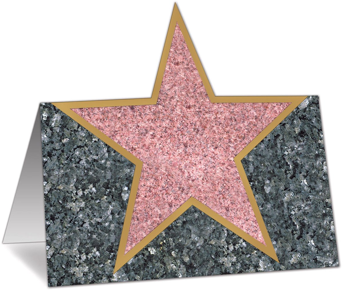 360 DEGREES - 12 Hollywood kartonnen plaatskaarthouders grijs 11 cm marmerlook