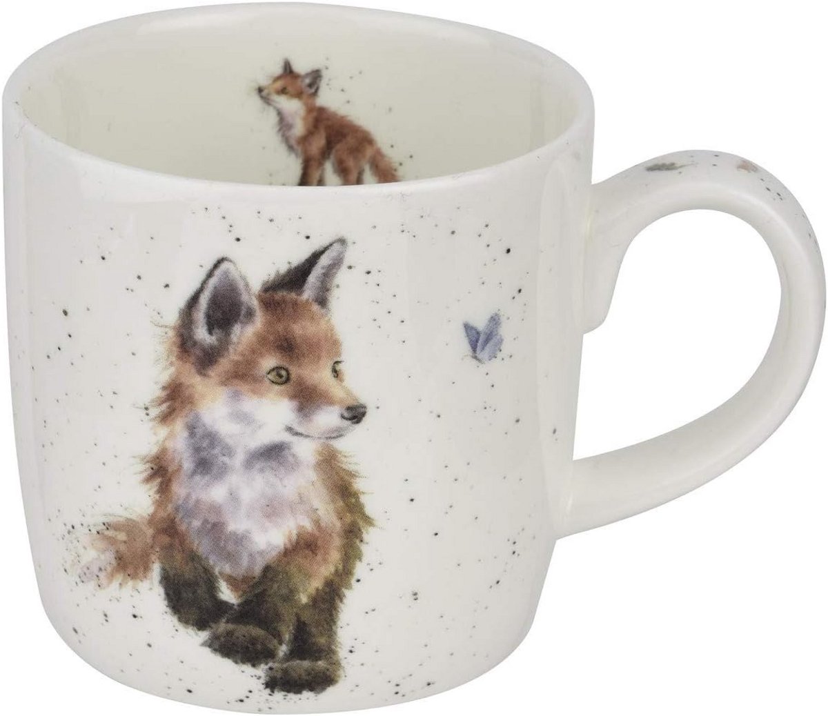 Keramische Mok met Vos Print - Wrendale Collectie - Wit