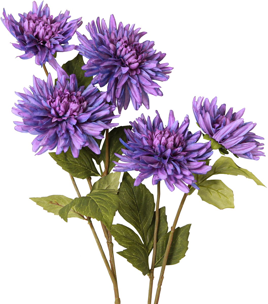Kunstdahlia's in lavendel met 5 bloemen 105cm