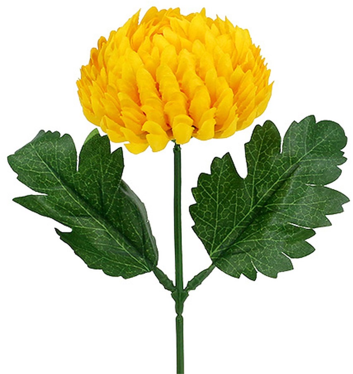 Viana Chrysanthemum gele zijden bloemen Ø7cm L18cm 4 stuks geel