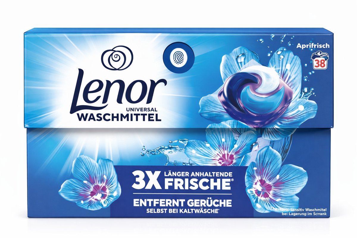 Lenor Universal Wasmiddel Pods Aprilfrisch – 38 Wasbeurten – 3X Langdurige Frisheid – Capsules