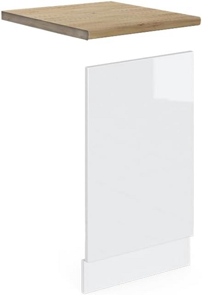 Hoogglans Wit Frontpaneel voor Keukenmeubel en Vaatwasser - 45 cm