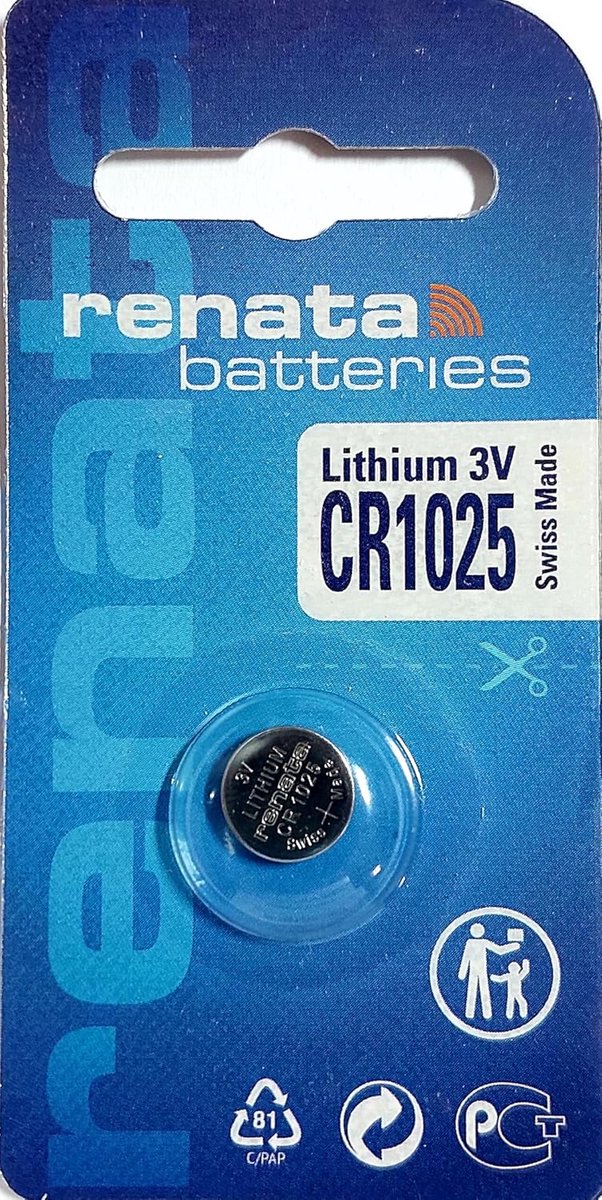 Lithium batterij 3V CR1025 formaat geschikt voor diverse toepassingen