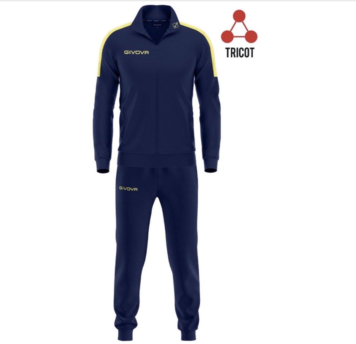 trainingspak Navy blauw/Geel, Givova, maat L