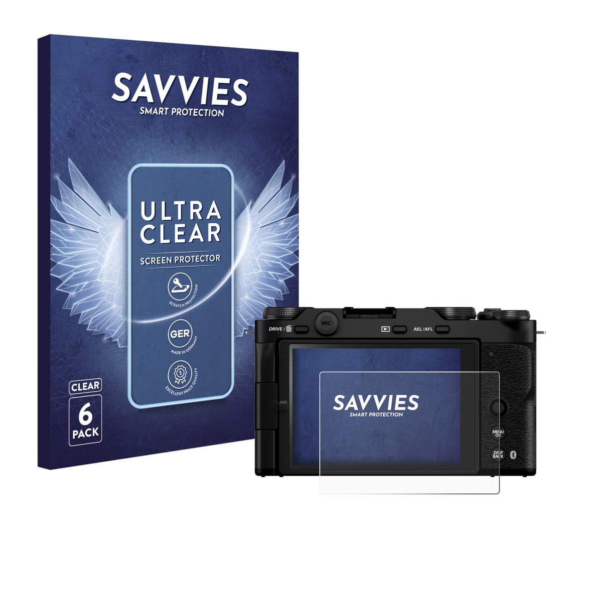 Savvies - Screenprotector voor Fujifilm X-M5 - Folie Beschermfolie transparant 6 Stuks