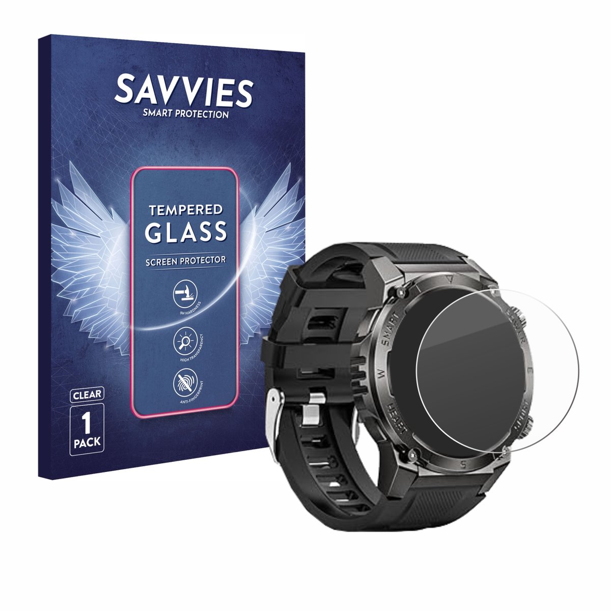 Savvies - Glas Screenprotector voor Dekelife G55 1.46" - Gehard Beschermglas 9H