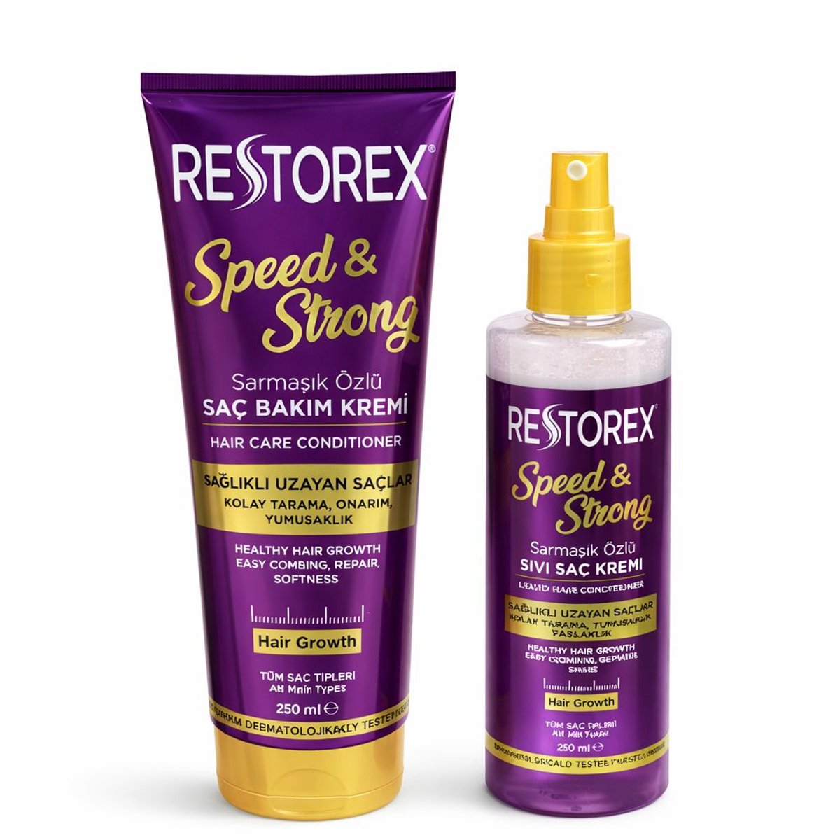 Restorex Speed & Strong Haarverzorgingsset – Conditioner + Leave-in Spray – 200 + 250 ml