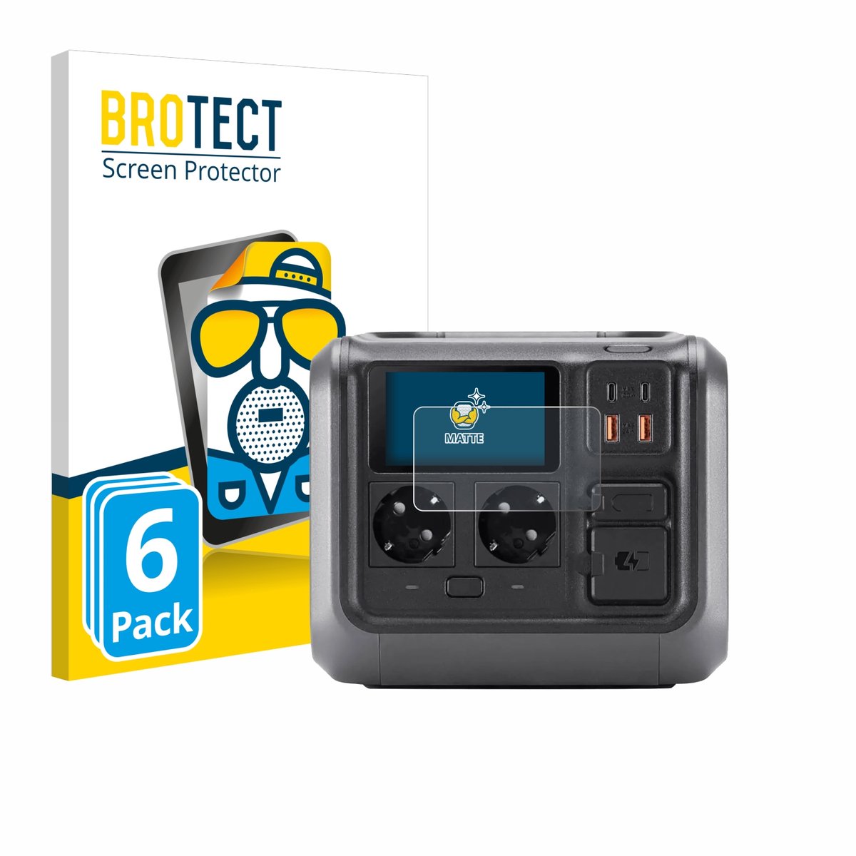 BROTECT - Screenprotector voor DJI Power 500 - Folie Beschermfolie matte 6 Stuks