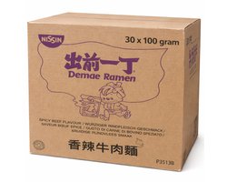 Nissin Demae Ramen noedels SPICY BEEF, 30 x 100 gram
