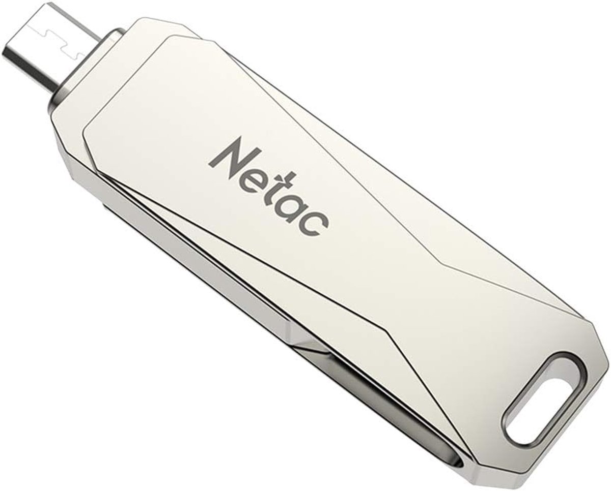 Netac U381 – 2 USB Sticks van 64GB – USB 3.0 + Micro-USB – 128GB Totaal