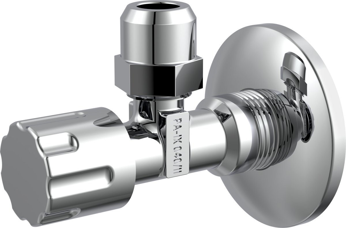 KIRCHHOFF Hoekstopkraan - 3/8"BU x 10 mmQ - Met Duwrozet - Zelfdichtend