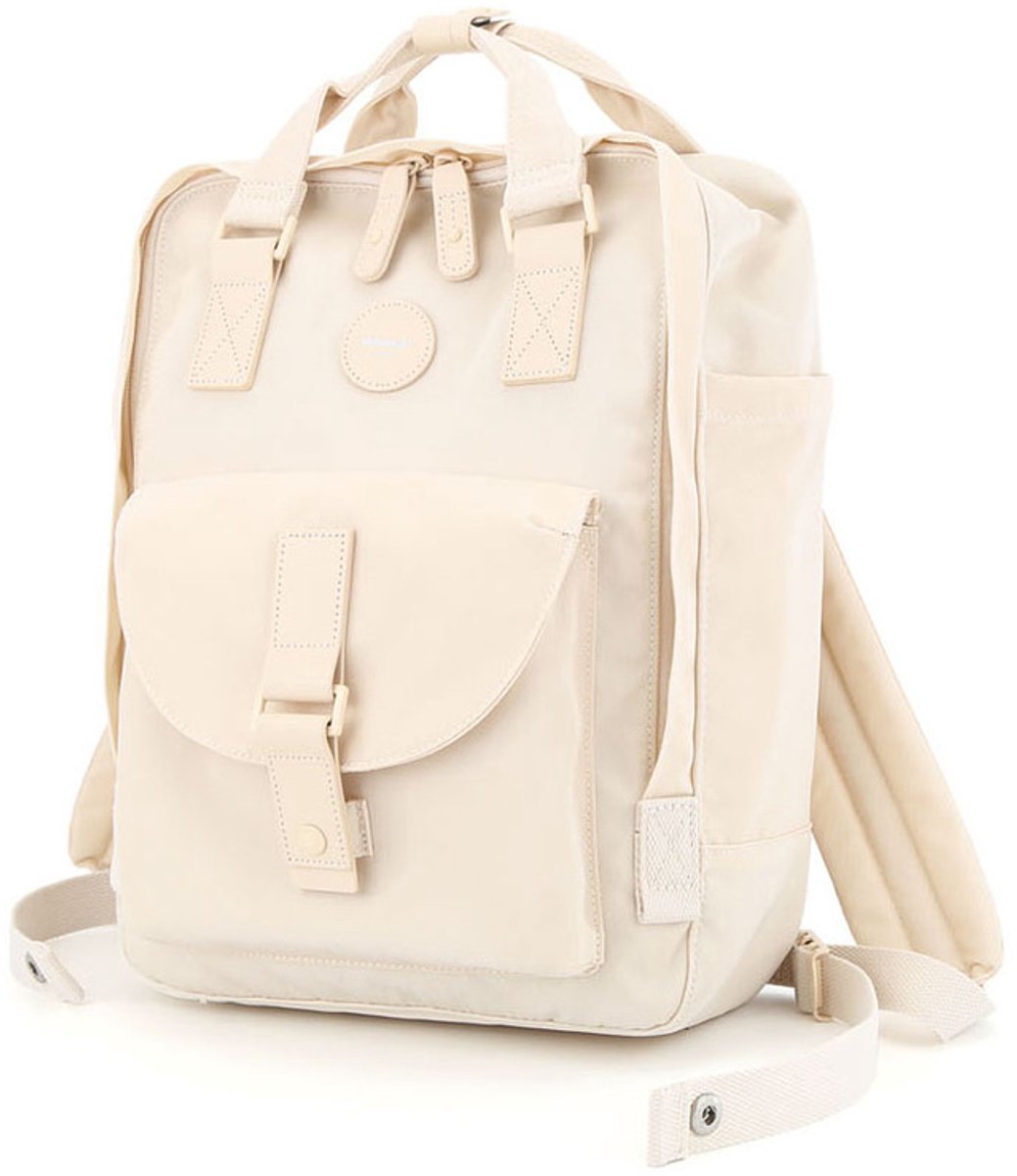 Himawari - Stijlvolle Waterdichte Rugzak - Nylon - Crème - A4 Formaat