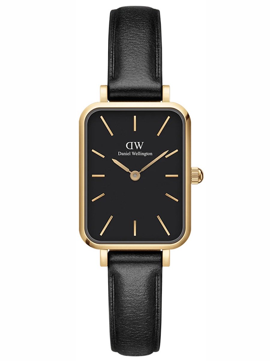 Daniel Wellington Quadro - Dameshorloge - Minimalistisch Design - Goud Zwart - Stalen Kast