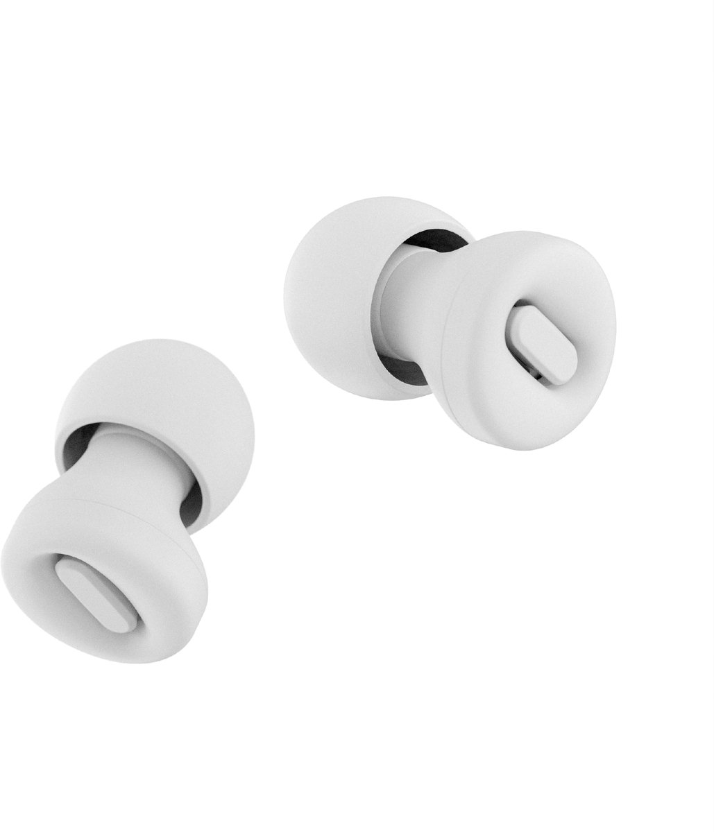 Klar Connect Earplugs- Oordoppen - Voor Sociale Activiteiten - Dagelijks Gebruik- Heldere Spraak - Comfortabele, Herbruikbare Gehoorbescherming - 18 dB SNR Geluidsdemping - 4 Maten Zachte Siliconen Eartips XS/S/M/L - Sand/Wit