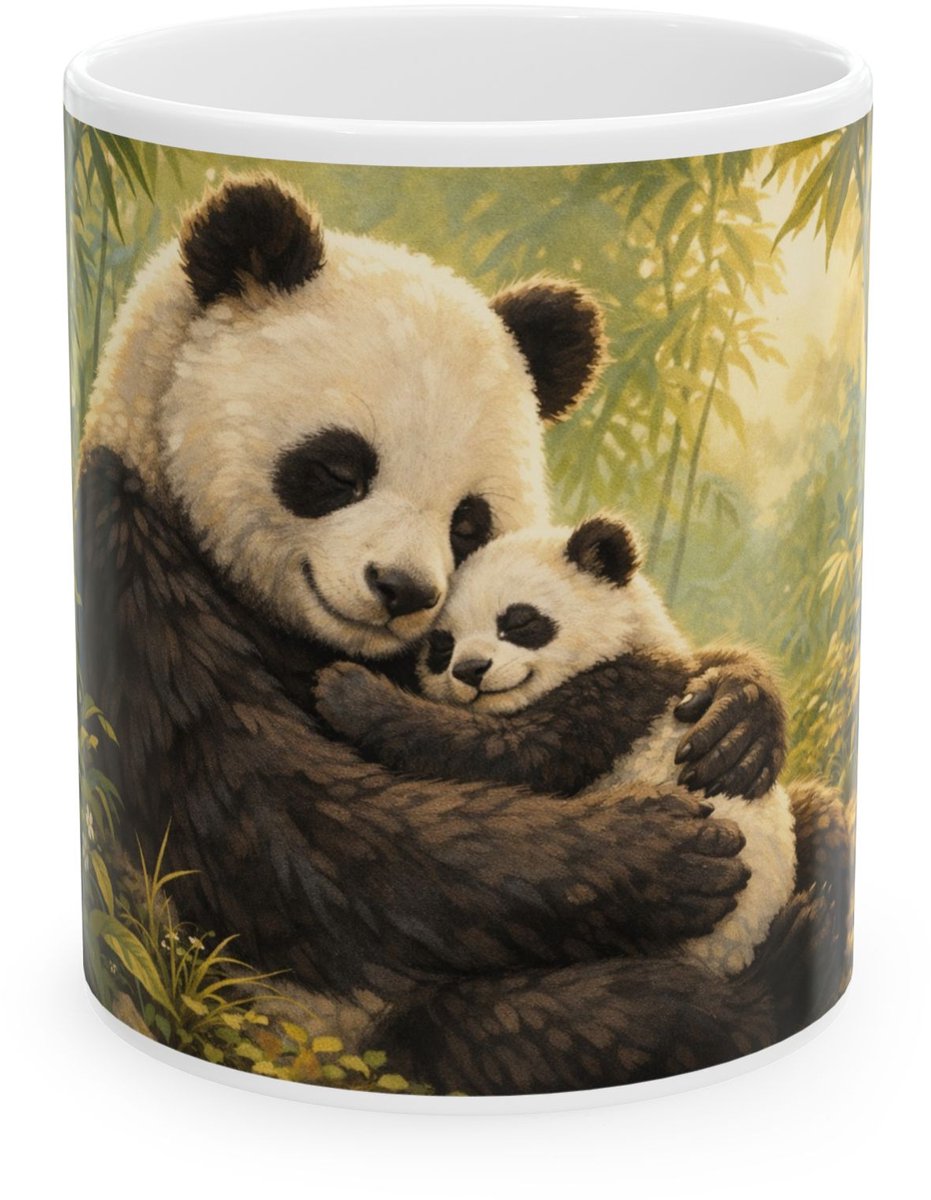 Plot-Twister - Dieren Mok 330ML – Panda - Keramische Koffiemok met Unieke Dierenprint – Vaatwasser & Magnetronbestendig – Cadeauverpakking met Venster