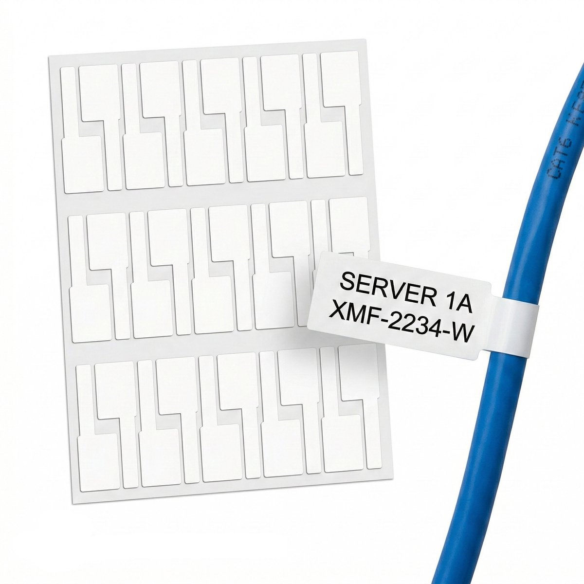 Consumerce® Kabel Management Labels - Wit - 150 Stuks - Kabellabels Beschrijfbaar - Zelfklevend Kabelbeheer - Markering Organiser