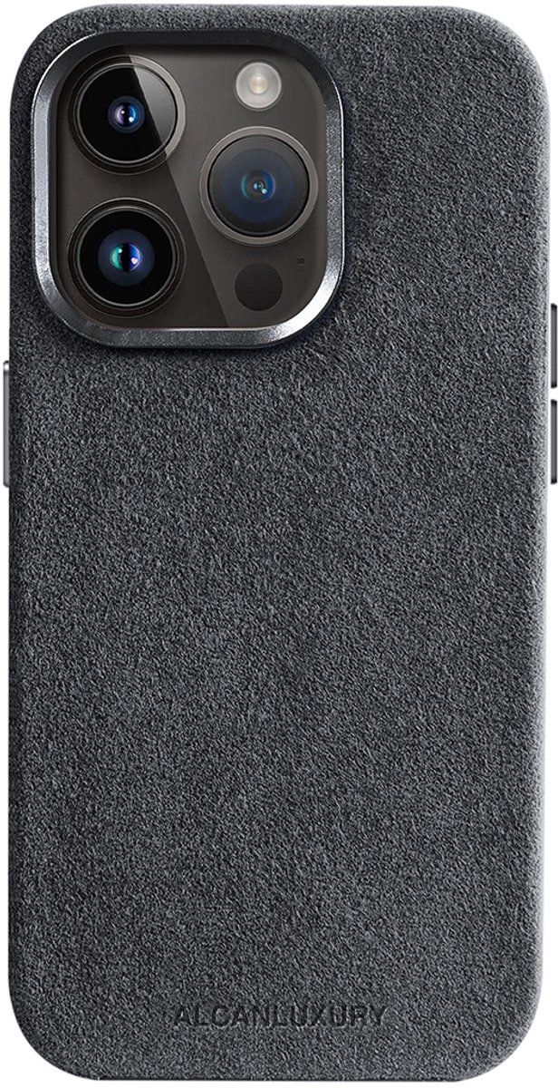 Alcanluxury Alcantara telefoonhoesje geschikt voor Apple iPhone 14 Pro Max - Space Grey