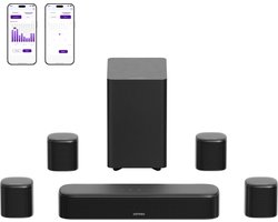 ULTIMEA Aura S4T 7.1-kanaals TV-soundbar met 4 surroundluidsprekers, surround-soundsysteem met subwoofer, HDMI/OPT/AUX