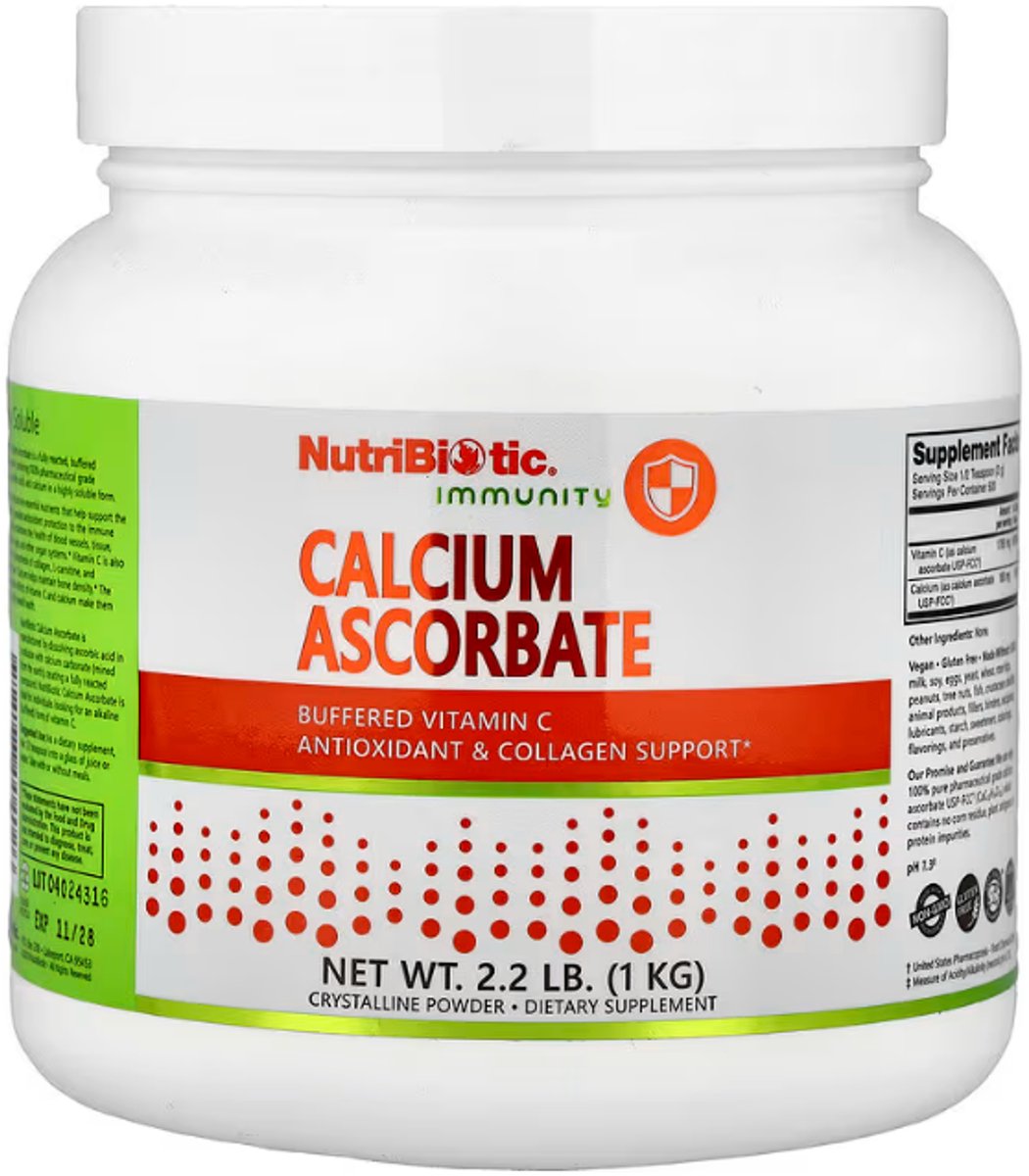 Nutribiotic - Calcium Ascorbate - Buffered Vitamin C powder - 1000 gram