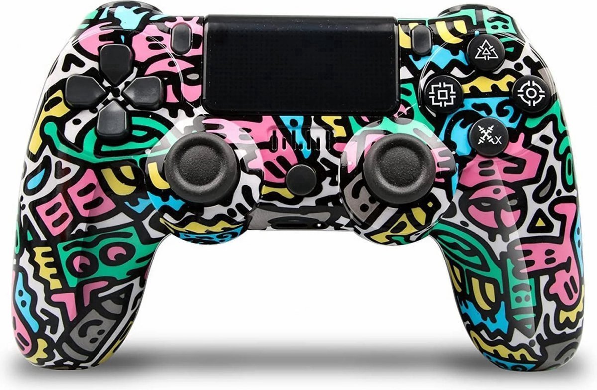 Draadloze gamecontroller geschikt voor PS4/Pro/Slim/PC-Bluetooth gamepad-met dubbele vibratie-Koptelefoonaansluiting-Zes-assige sensor-LED-lichtbalk en touchscreen-functionaliteit-geschikt voor ps4 controller-geschikt voor playstation 4