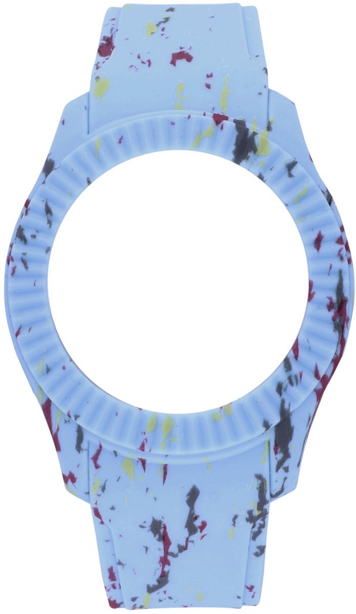 WATXANDCO COWA3101 - Dameshorloge - Silikon Armband - 43MM - Blauwe Band