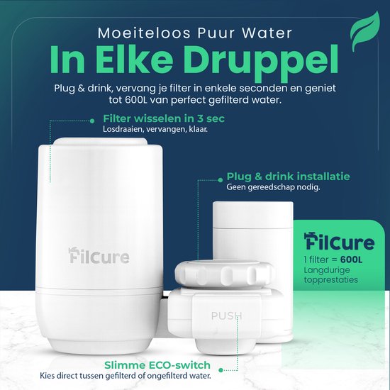 Filcure kraanfilter complete set met adapter en sleutel